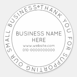 Pegatina Redonda Gracias personalizados simples, modernos y minimal