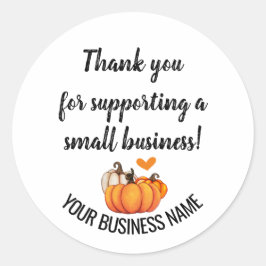 Pegatina Redonda Gracias por apoyar a las pequeñas empresas