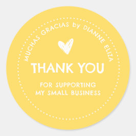 Pegatina Redonda Gracias Por Apoyar A Mi Pequeña Empresa