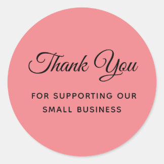 Pegatina Redonda Gracias por apoyar a mi Small Business Classic