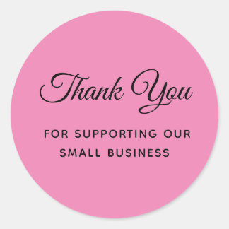 Pegatina Redonda Gracias por apoyar a mi Small Business Classic