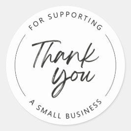 Pegatina Redonda Gracias por apoyar a una pequeña empresa" elegante