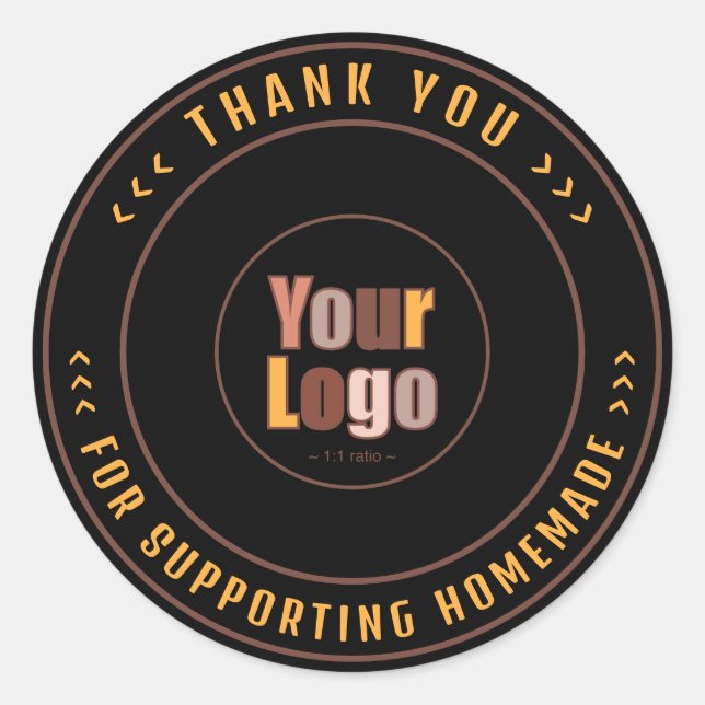 Pegatina Redonda Gracias Por Apoyar Casero | Pequeñas empresas (Anverso)