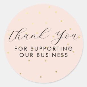 Pegatina Redonda Gracias Por Apoyar Nuestros Puntos Comerciales Rub