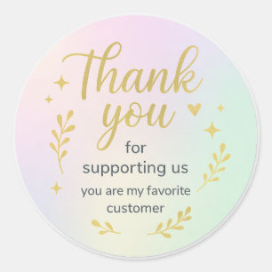 Pegatina Redonda Gracias por Apoyarnos – Cliente Favorito St