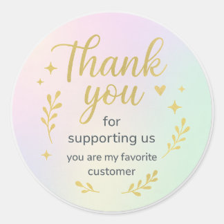 Pegatina Redonda Gracias por Apoyarnos – Cliente Favorito St