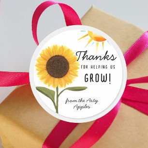 Pegatina Redonda ¡Gracias por ayudarnos a crecer! Profesor de giras
