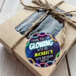 Pegatina Redonda Gracias por brillar con nosotros resplandor en la 