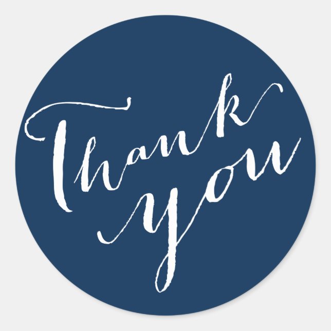 Pegatina Redonda Gracias por caligrafía Script Wedding Stickers (Anverso)