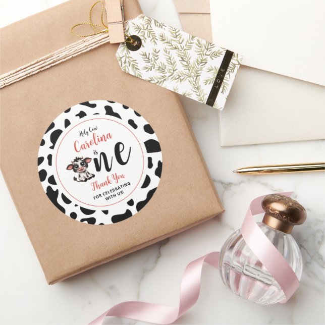 Pegatina Redonda gracias por celebrar con nosotros (Regalar)