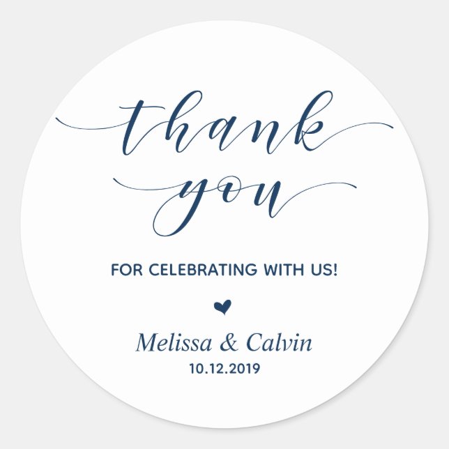 Pegatina Redonda Gracias por celebrar con nosotros, cumpleaños (Anverso)