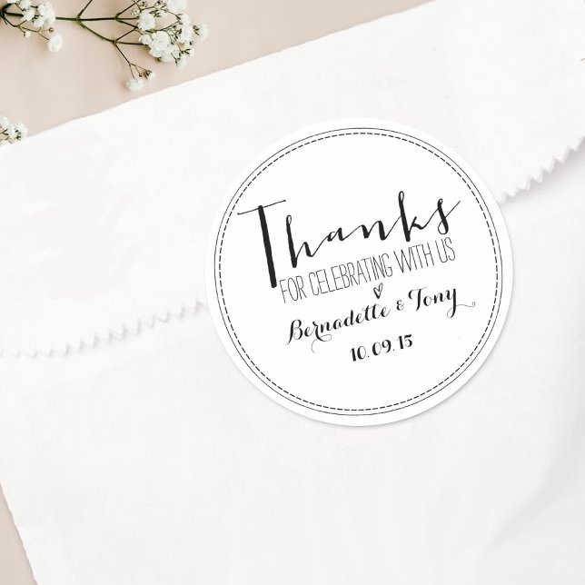 Pegatina Redonda ¡Gracias Por Celebrarnos Con Nosotros! Boda Gracia (Subido por el creador)