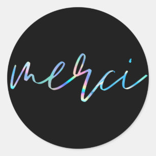 Pegatina Redonda Gracias por Colorful Elegant