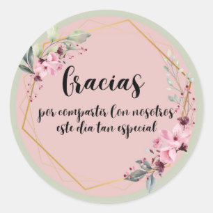 Pegatina redonda (Gracias por compartir con nosotr