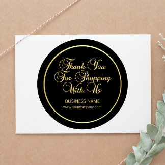 Pegatina Redonda Gracias Por Comprar Con Nosotros Business Gold Bla