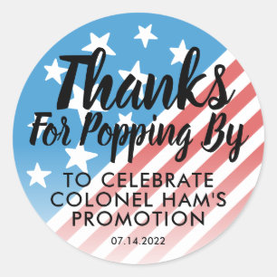 Pegatina Redonda Gracias por comprar en Popcorn Bandera de Estados 