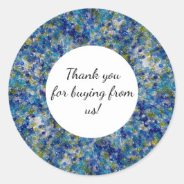 Pegatina Redonda Gracias Por Comprar Las Cuentas Azules De Ee. Uu.