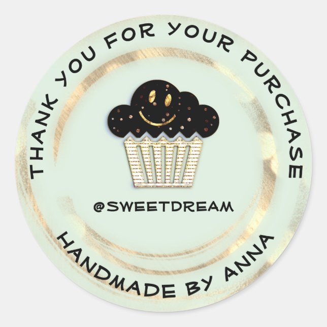 Pegatina Redonda Gracias por comprar leche para sonreír de chocolat (Anverso)