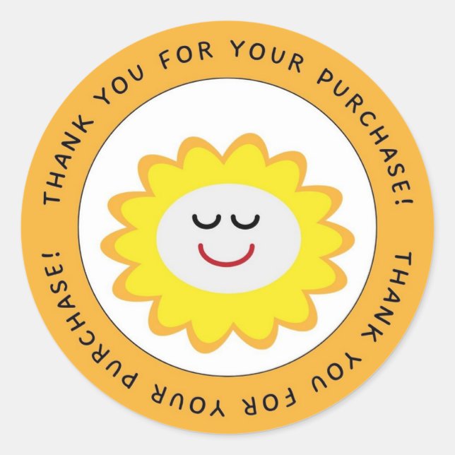 Pegatina Redonda Gracias Por Comprar Smile Flower Circle (Anverso)