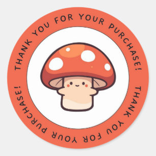 Pegatina Redonda Gracias Por Comprar Un Círculo De Hongos.