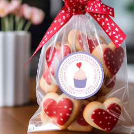Pegatina Redonda Gracias por el amor de San Valentín