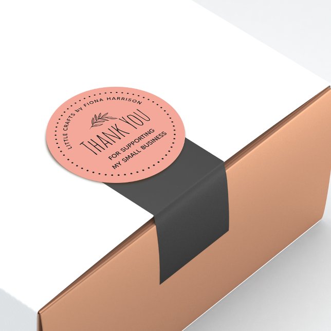 Pegatina Redonda Gracias por el Apoyo a Mi Pequeño Negocio (Thank You For Supporting My Small Business Classic Round Sticker)