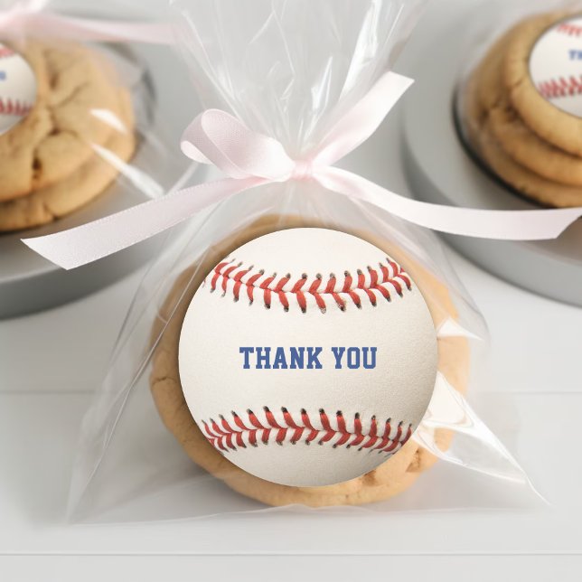 Pegatina Redonda Gracias por el deporte de béisbol (Baseball Softball Sport Thank You Classic Round Sticker
)