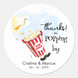 Pegatina Redonda Gracias por el evento Popping By Popcorn