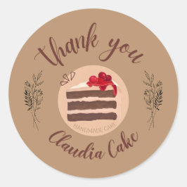 Pegatina Redonda Gracias por el negocio de la comida