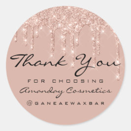 Pegatina Redonda Gracias Por Elegir Al Purpurina De Perforaciones D