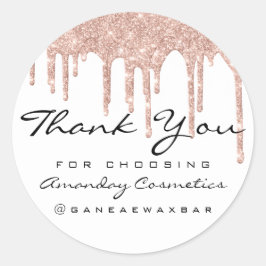 Pegatina Redonda Gracias Por Elegir El Rosa De Instagra Drips White