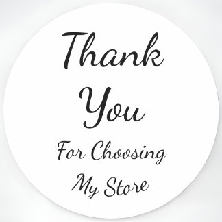 Pegatina Redonda Gracias Por Elegir Mi Tienda Cursiva Personalizada