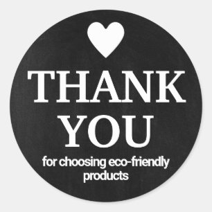 Pegatina Redonda Gracias Por Elegir Pequeña Empresa Ecológica