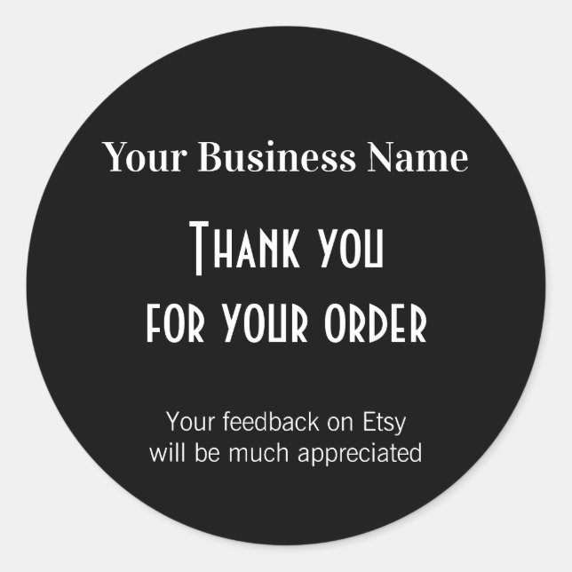 Pegatina Redonda Gracias, por favor, deje comentarios de embalaje n (Anverso)