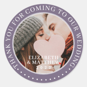 Pegatina Redonda Gracias Por Ir A Nuestra Boda Moderna Foto