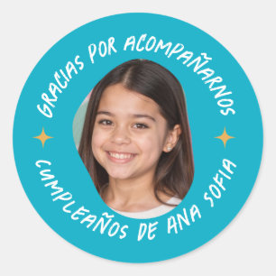 Pegatina Redonda Gracias por la ayuda a nuestra muerte
