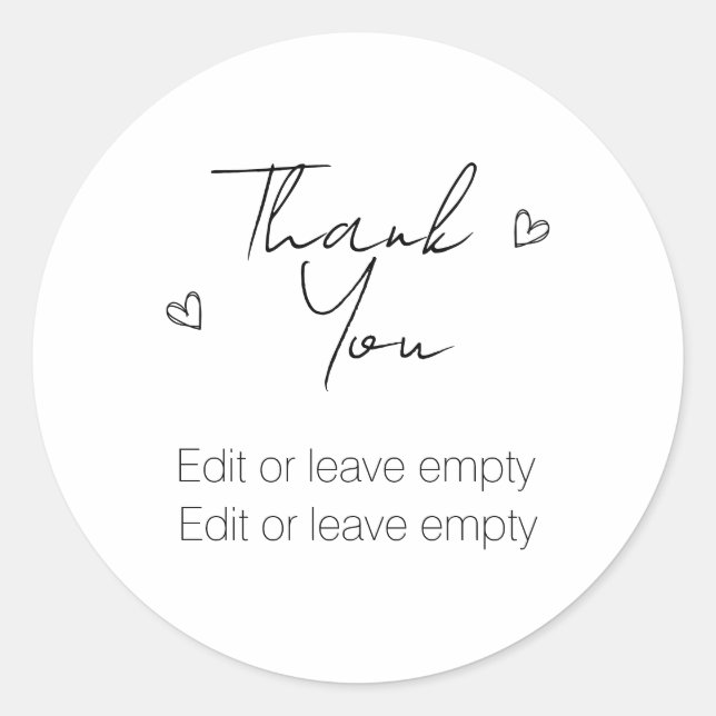 Pegatina Redonda Gracias por la bienvenida felicitaciones (Anverso)