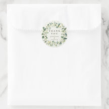 Gracias por la boda Snowberry+Eucalyptus crema