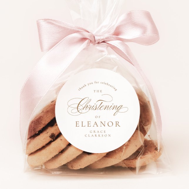 Pegatina Redonda Gracias por la elegancia de caligrafía dorada (Subido por el creador)