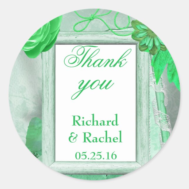 Pegatina Redonda Gracias por la escena verde del país (Anverso)