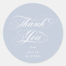 Pegatina Redonda Gracias por la graduación de guiones elegantes y a