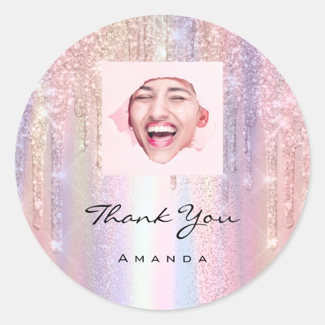 Pegatina Redonda Gracias por nombrar a la 16ª Rosa de novias Person (Anverso)