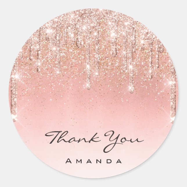 Pegatina Redonda Gracias por nombrar artista Rosa de maquillaje Pur (Anverso)