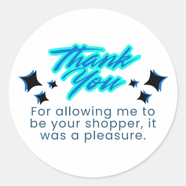 Pegatina Redonda Gracias Por Permitirme Ser Tu Comprador (Anverso)