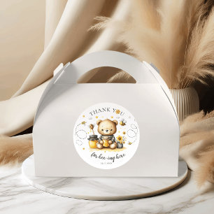 Pegatina Redonda Gracias por ser el Oso Abeja Cumpleaños Miel Abeja
