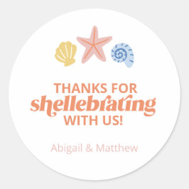 Pegatina Redonda Gracias por Shellabrating Estrella de Mar