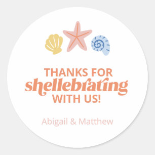 Pegatina Redonda Gracias por Shellabrating Estrella de Mar