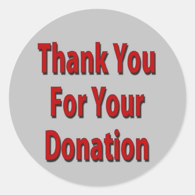 Pegatina Redonda Gracias Por Su Donación (Anverso)
