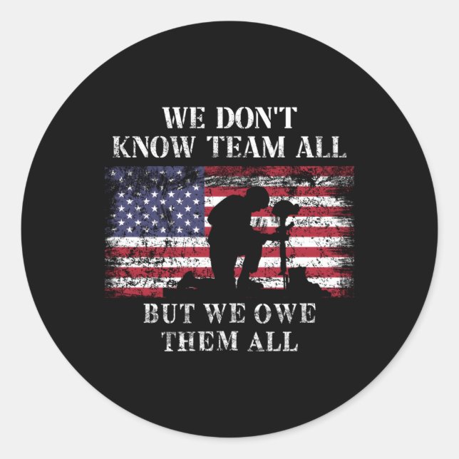 Pegatina Redonda Gracias Por Su Servicio, Patriotic Veterans Day (Anverso)