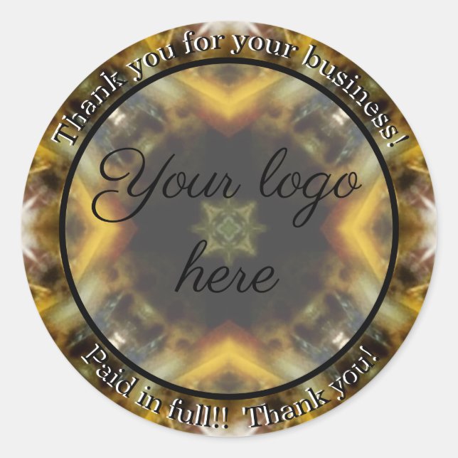 Pegatina Redonda Gracias por sus pegatinas de negocios (Anverso)
